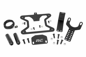 Jeep Wrangler License Plate Relocation Bracket - Rough Country - Adjustable - Black - '07-'10 Jeep Wrangler License Plate Relocation Bracket - Rough Country - Adjustable - Black - '07-'10